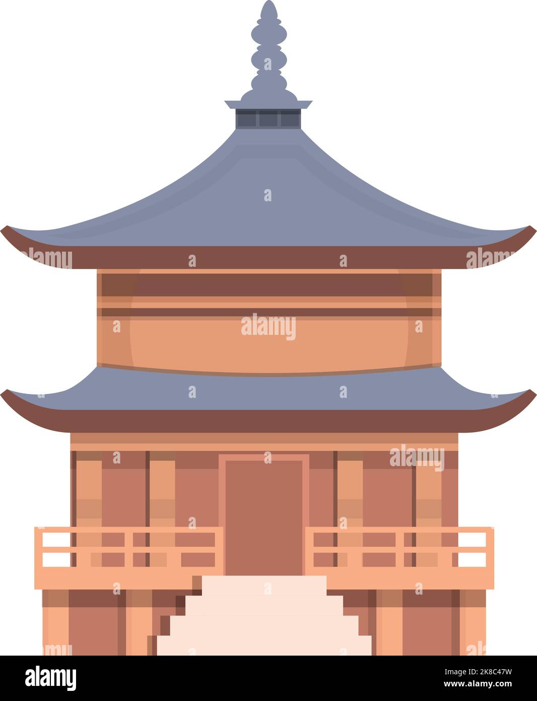Old pagoda icon cartoon vector. China building. City temple Stock Vector