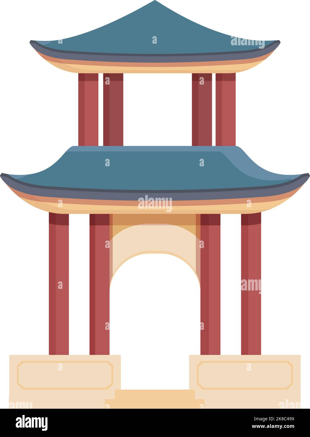 Old year pagoda icon cartoon vector. Chinese building. Asian palace Stock Vector