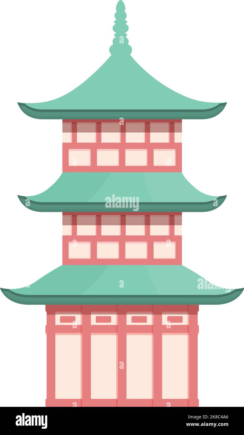 Pagoda roof icon cartoon vector. Chinese building. Palace city Stock Vector