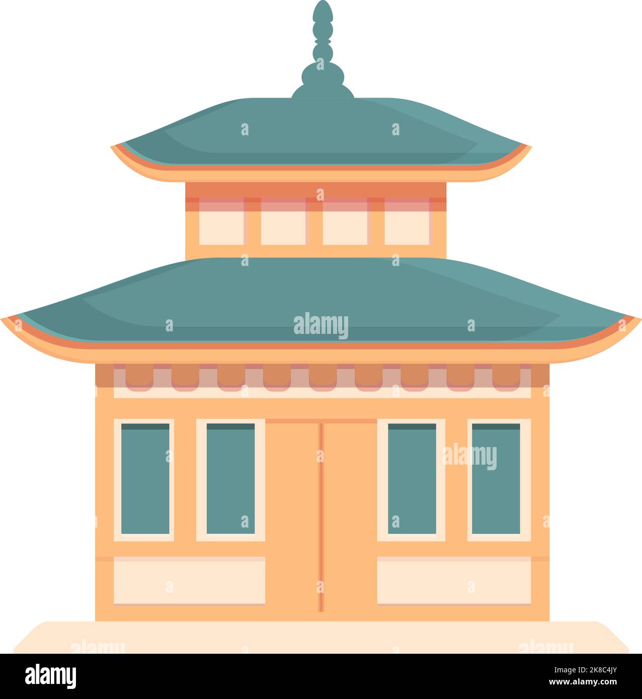 Japan house icon cartoon vector. Chinese building. City temple Stock Vector