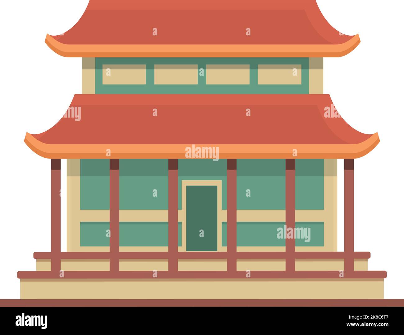 Pagoda icon cartoon vector. China building. Asian house Stock Vector