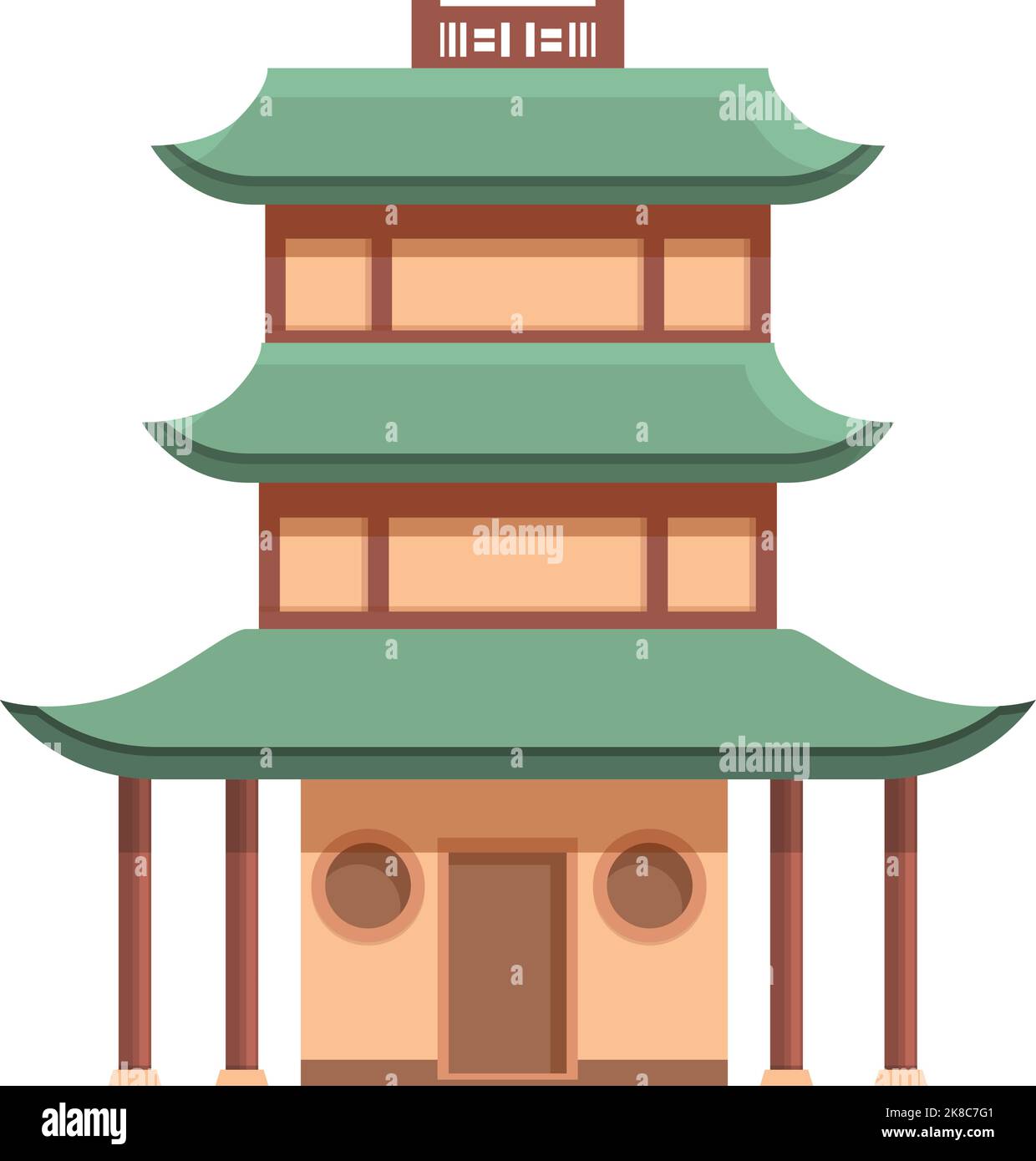 New pagoda icon cartoon vector. China building. China house Stock Vector