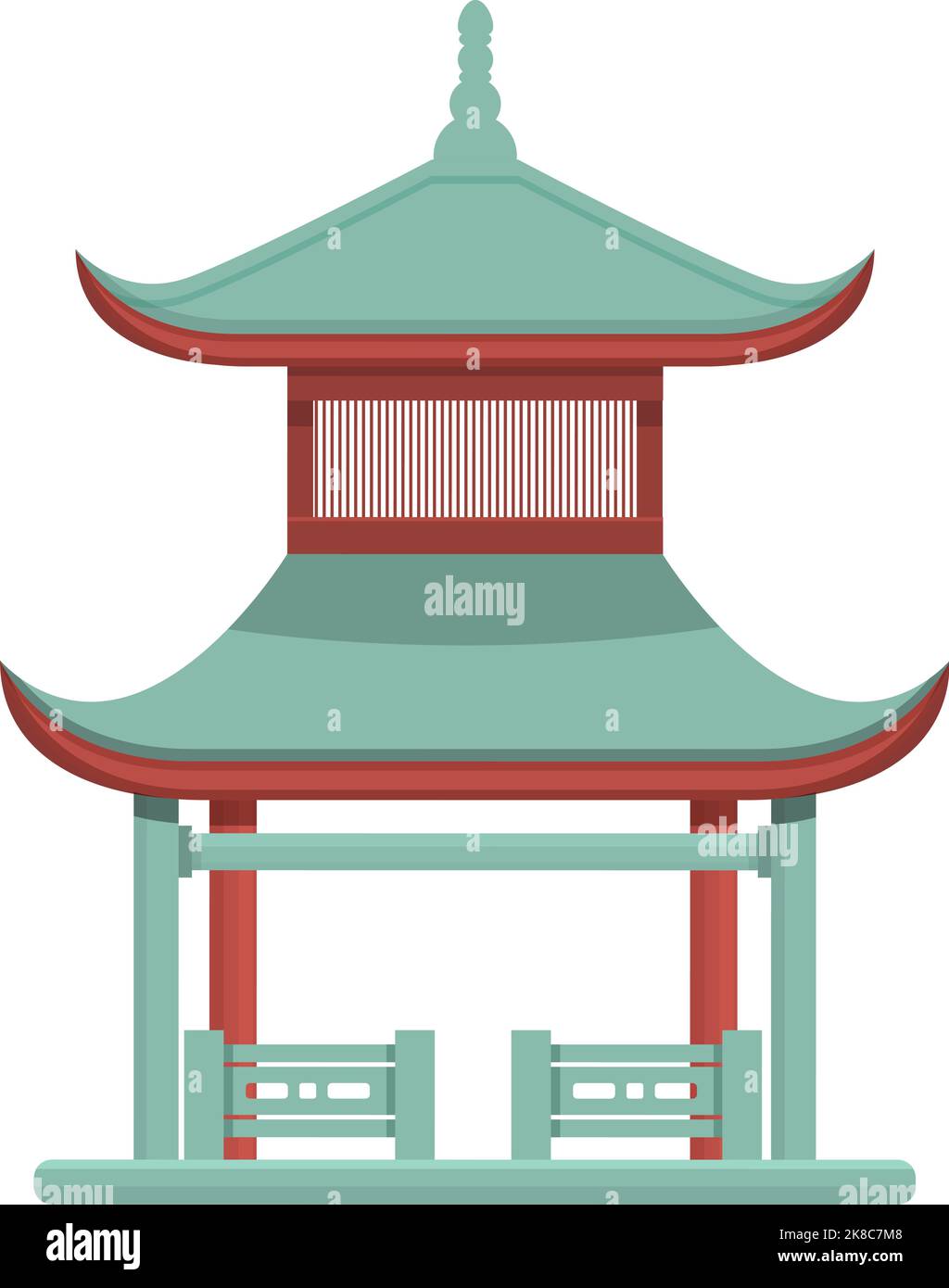 Pagoda gate icon cartoon vector. China building. City temple Stock Vector