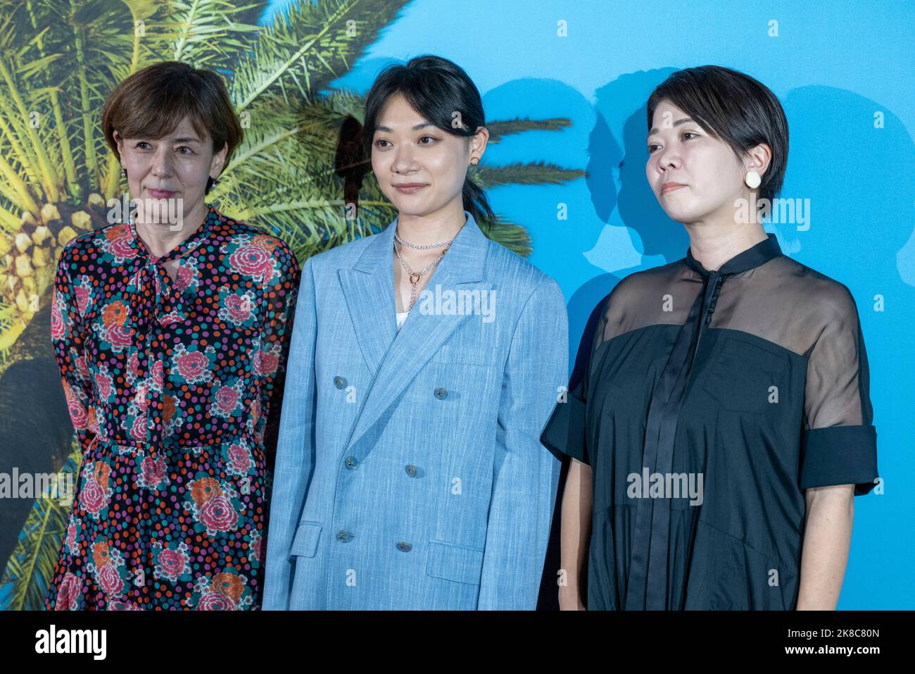 Cannes, France, October 17 2022,  Miho Okada Kanal TV, Toko Miura (actress Elpis) and Ayumi Sano (Elpis Executive Producer appears on the red carpet at MIPCOM 2022 Opening Night, Credit: Ifnm Press Stock Photo