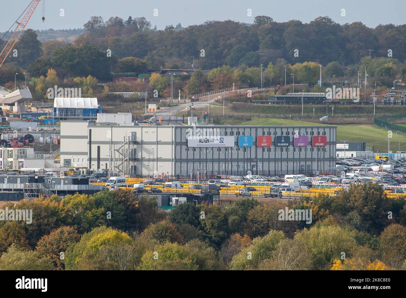 West Hyde, UK. 22nd October, 2022. The HS2 South Portal Compound where