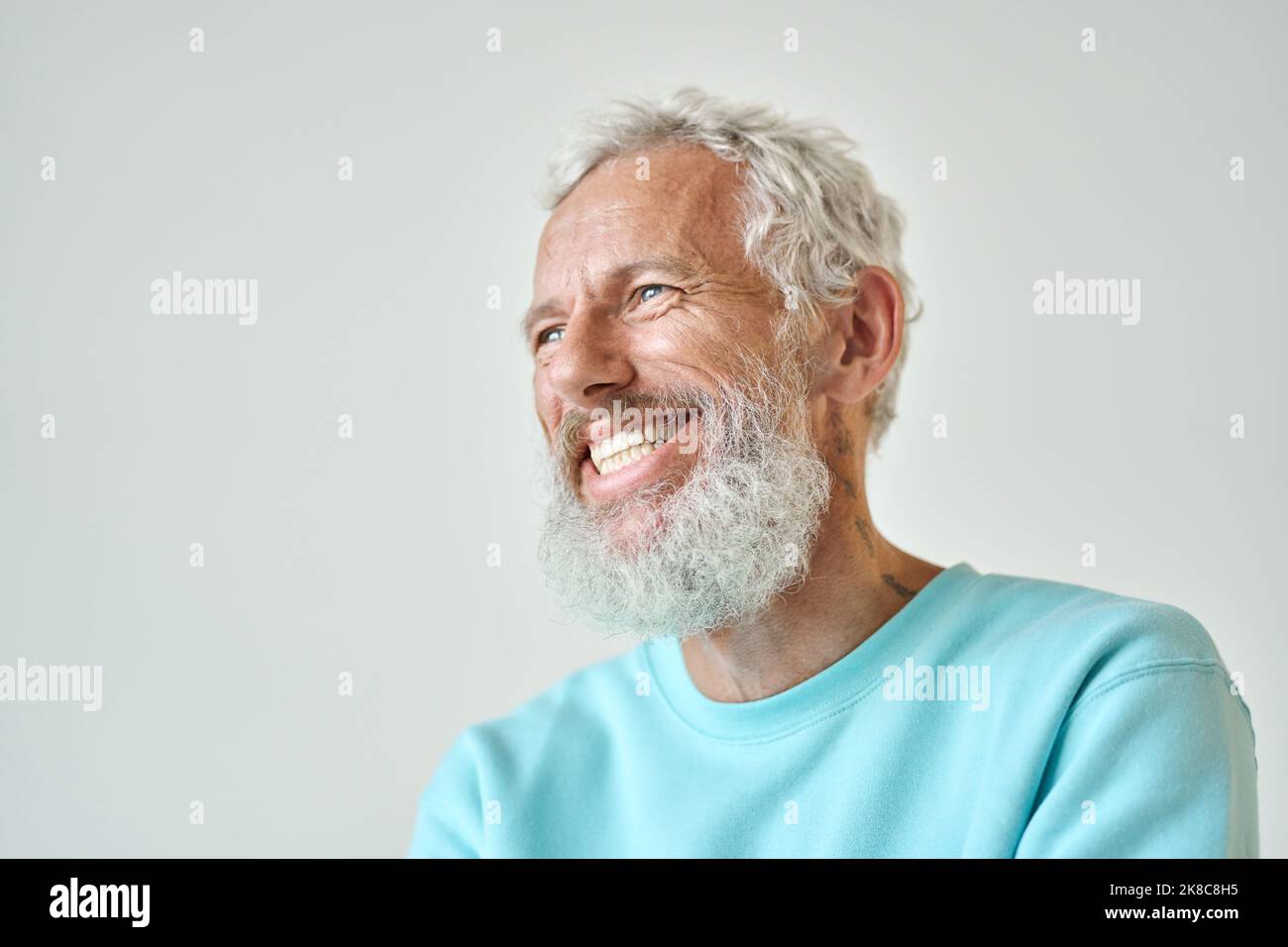 Older man with white hair and beard hi-res stock photography and images -  Alamy