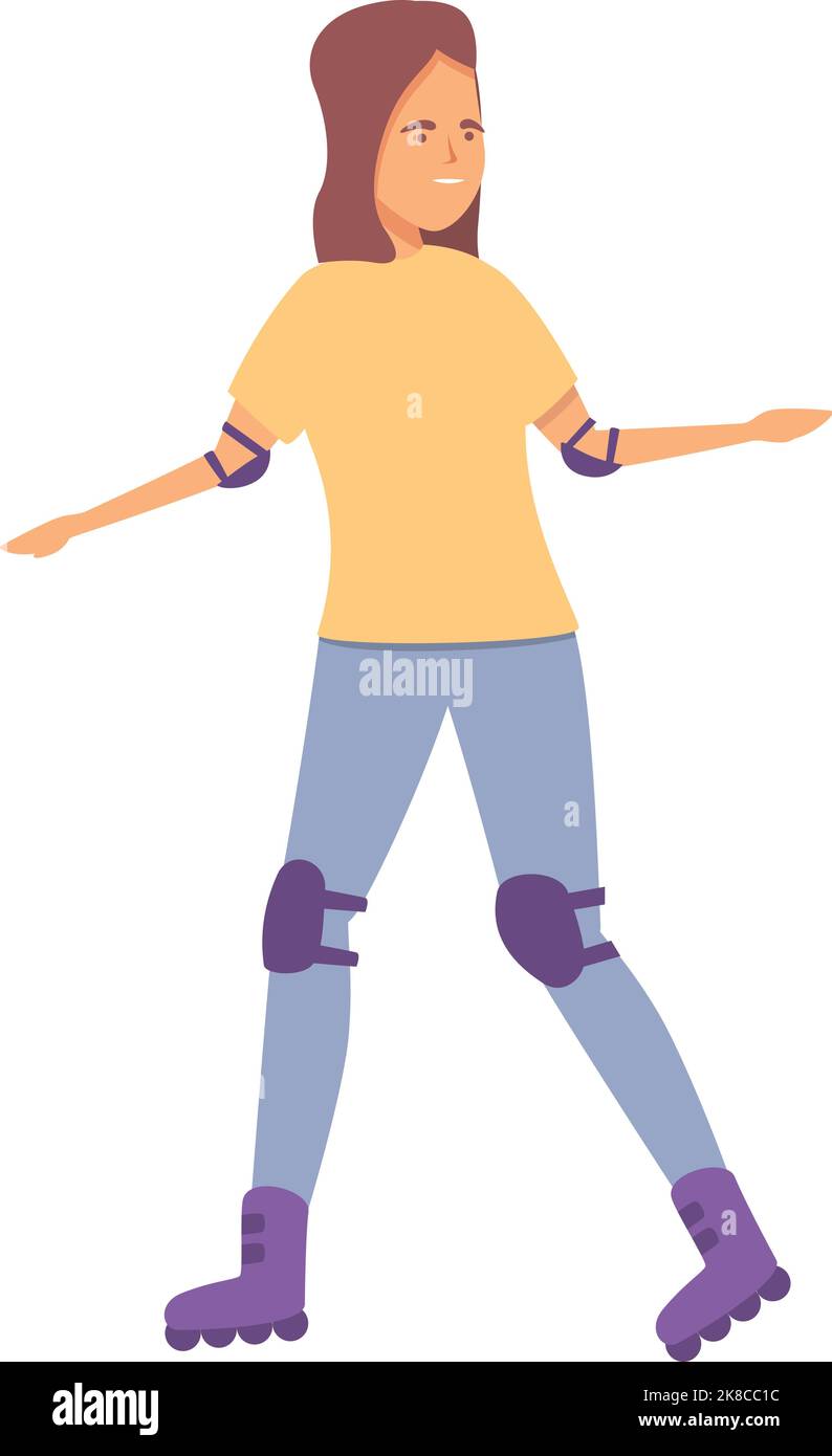 Inline skates girl icon cartoon vector. Sport school. Kid education
