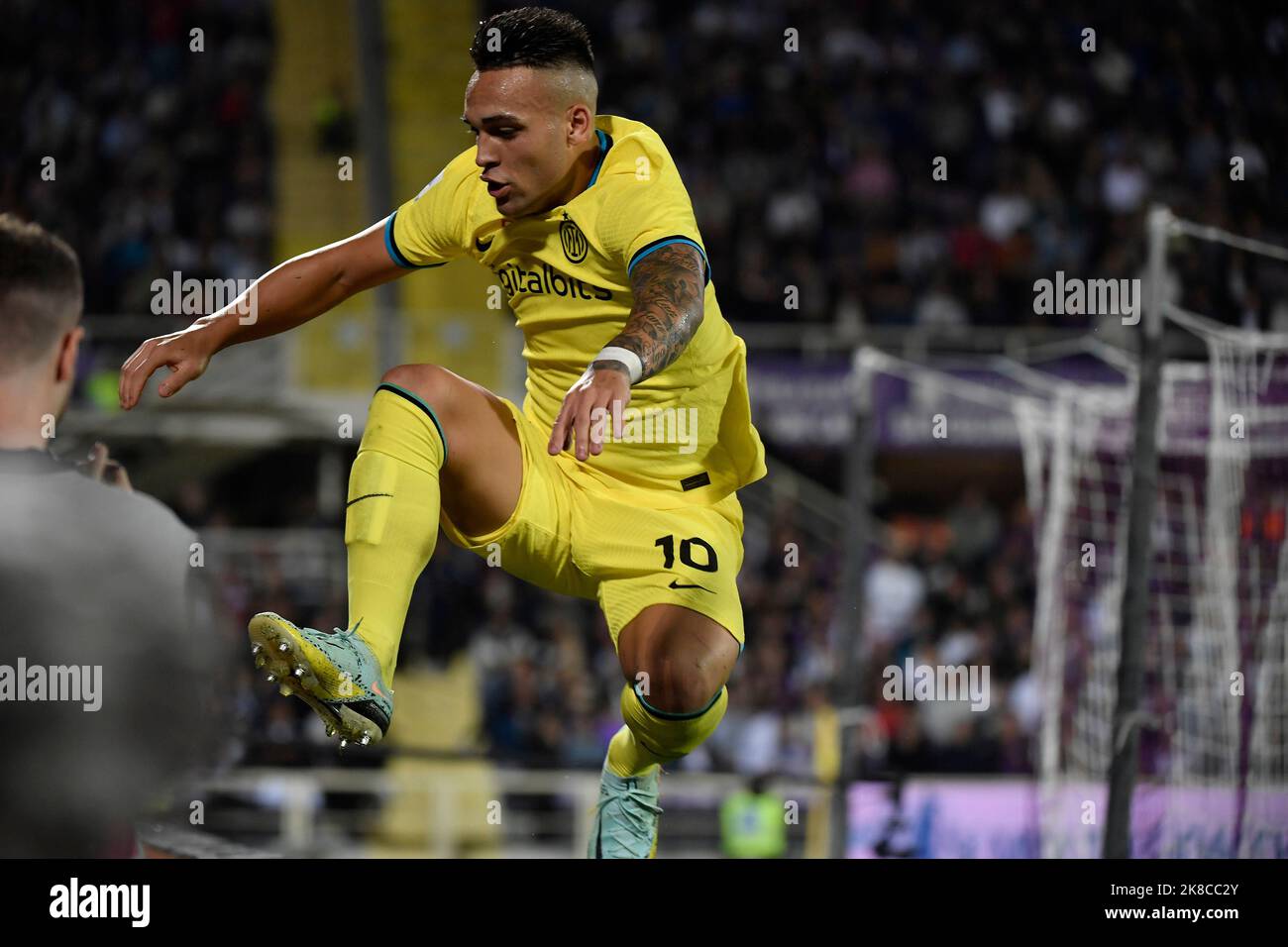 Firenze, Italy. 22nd Oct, 2022. Lautaro Martinez of Fc Internazionale celebrates after scoring the goal of 2-3 during the Serie A football match between ACF Fiorentina and FC Internazionale at Artemio Franchi stadium in Firenze (Italy), October 22th, 2022. Photo Andrea Staccioli/Insidefoto Credit: Insidefoto di andrea staccioli/Alamy Live News Stock Photo