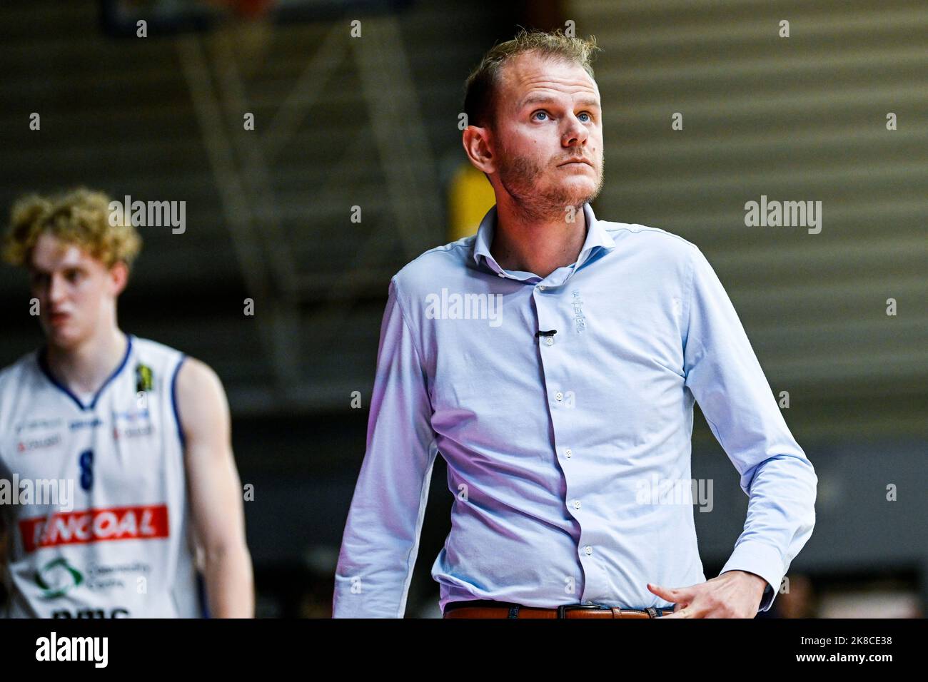 Mechelen's head coach Kristof Michiels pictured during a basketball