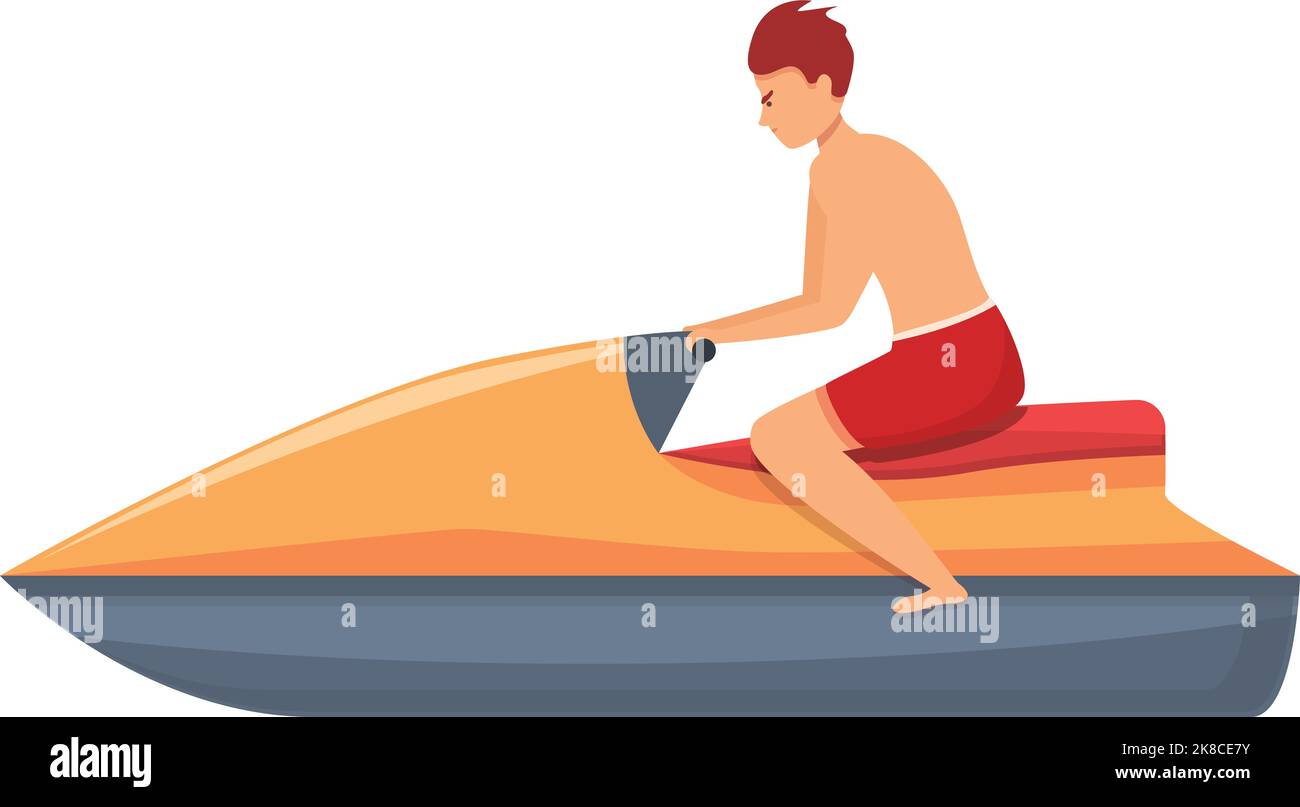 Lifeguard water jet icon cartoon vector. Sea swim. Swimming kit Stock