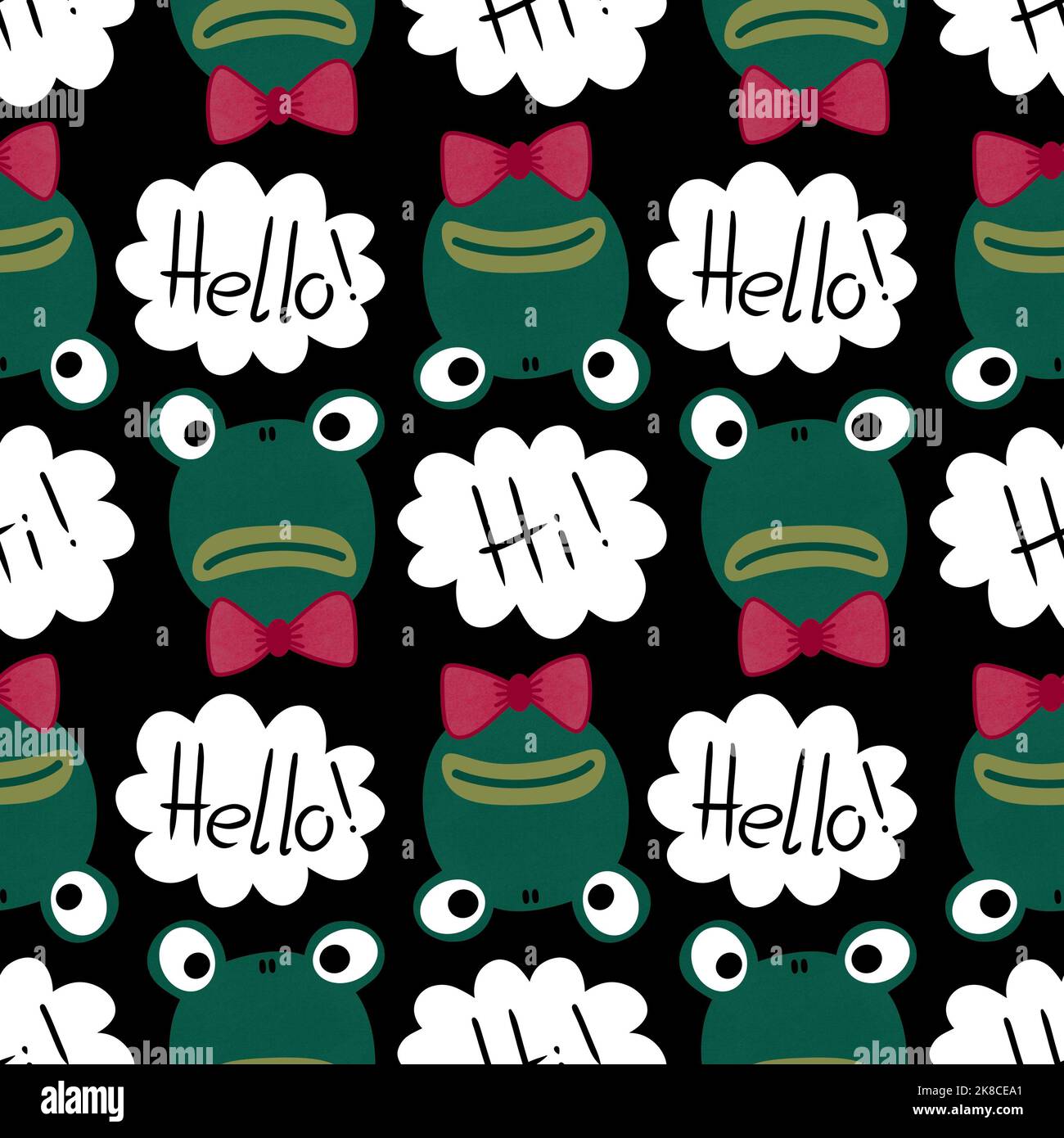 Animals cartoon seamless doodle frogs pattern for wrapping paper and ...