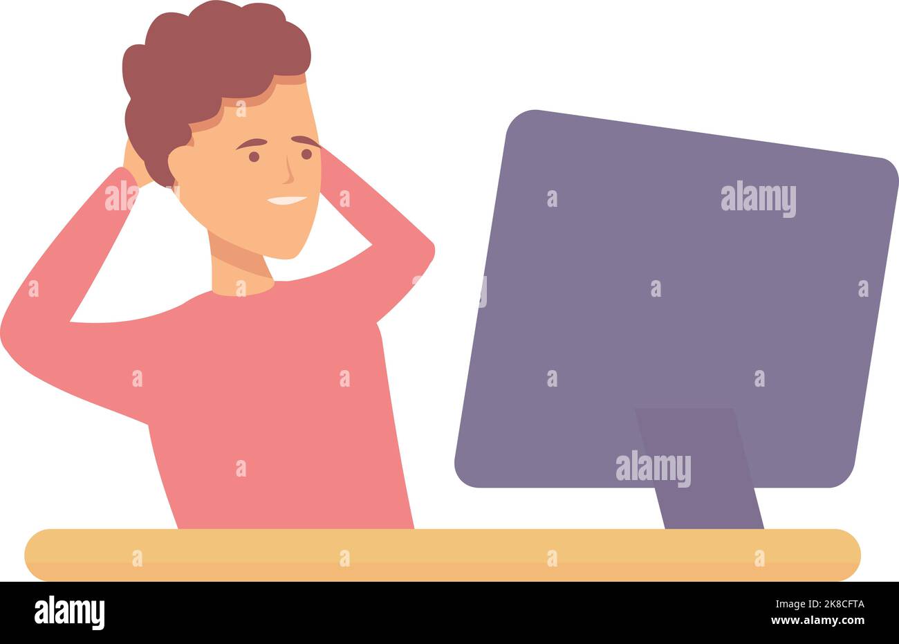 Boy watch movie icon cartoon vector. Class study. Learn kid Stock