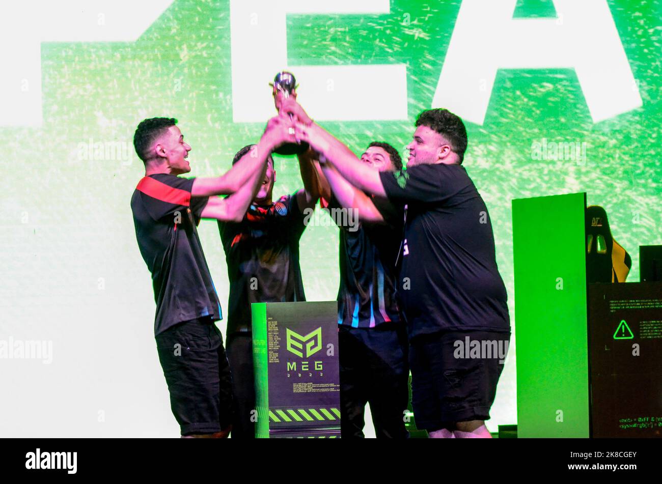 Rio De Janeiro, Brazil. 22nd Oct, 2022. Sports team won the Brawl Stars  championship at MEG 2022, the biggest esports championship in Latin  America, held at Arena Carioca, in Barra da Tijuca