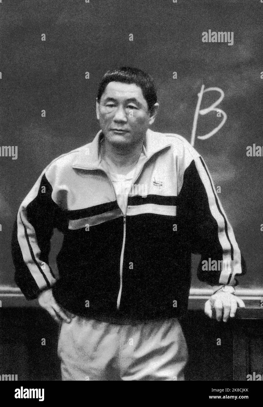 Takeshi Kitano Film: Battle Royale (2000) Characters: Kitano-sensei (as Bito Takeshi)  Director: Kinji Fukasaku 16 December 2000   **WARNING** This Photograph is for editorial use only and is the copyright of TARTAN VIDEO and/or the Photographer assigned by the Film or Production Company and can only be reproduced by publications in conjunction with the promotion of the above Film. A Mandatory Credit To TARTAN VIDEO is required. The Photographer should also be credited when known. No commercial use can be granted without written authority from the Film Company. Stock Photo