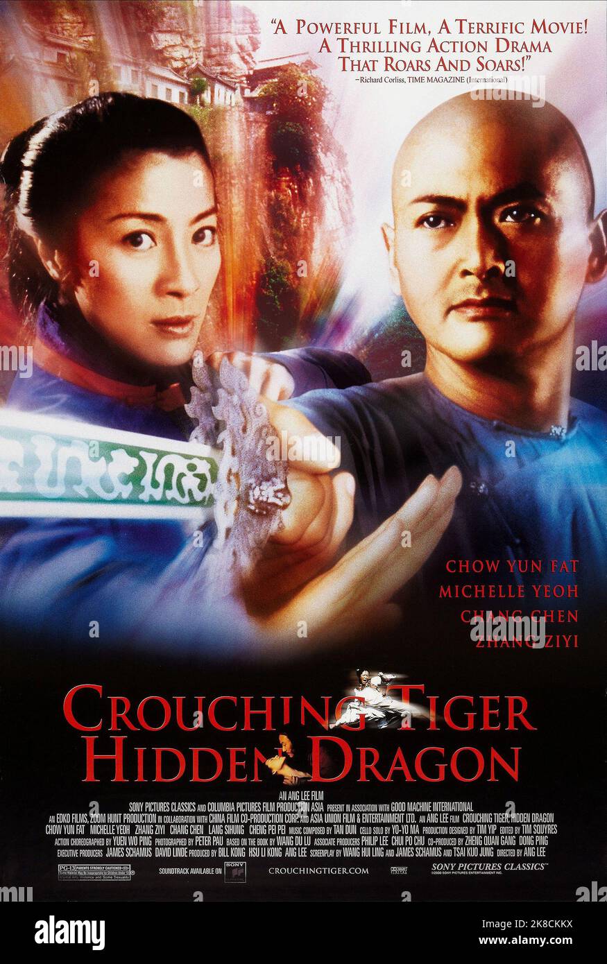 Michelle Yeoh & Chow Yun-Fat Poster Film: Crouching Tiger, Hidden Dragon (Wo hu cang long)   Tw/Chn/Hk/Usa 2000, Director: Ang Lee 18 May 2000   **WARNING** This Photograph is for editorial use only and is the copyright of SONY PICTURES CLASSICS and/or the Photographer assigned by the Film or Production Company and can only be reproduced by publications in conjunction with the promotion of the above Film. A Mandatory Credit To SONY PICTURES CLASSICS is required. The Photographer should also be credited when known. No commercial use can be granted without written authority from the Film Company Stock Photo