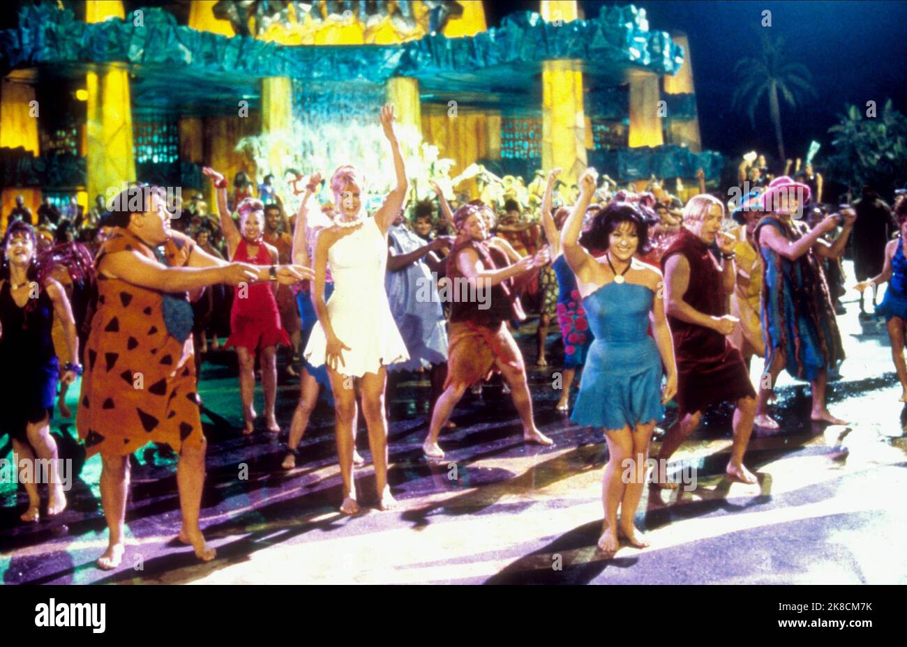 Mark Addy, Kristen Johnston, Jane Krakowski & Stephen Baldwin Film: The Flintstones In Viva Rock Vegas (USA 2000) Characters: Fred Flintstone, Wilma Slaghoople, Betty O'Shale, Barney Rubble  Director: Brian Levant 15 April 2000   **WARNING** This Photograph is for editorial use only and is the copyright of UNIVERSALHANNA-BARBERA PROD. and/or the Photographer assigned by the Film or Production Company and can only be reproduced by publications in conjunction with the promotion of the above Film. A Mandatory Credit To UNIVERSALHANNA-BARBERA PROD. is required. The Photographer should also be cr Stock Photo