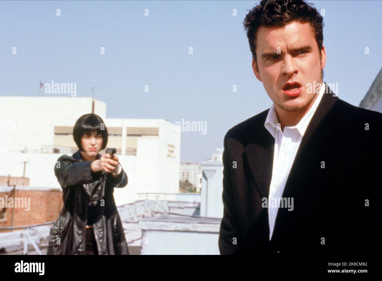 Olivia Williams & Balthazar Getty Film: Four Dogs Playing Poker (2000) Characters: Audrey, Julian  Director: Paul Rachman 06 June 2000   **WARNING** This Photograph is for editorial use only and is the copyright of HALF MOON ENTERTAINMENT and/or the Photographer assigned by the Film or Production Company and can only be reproduced by publications in conjunction with the promotion of the above Film. A Mandatory Credit To HALF MOON ENTERTAINMENT is required. The Photographer should also be credited when known. No commercial use can be granted without written authority from the Film Company. Stock Photo