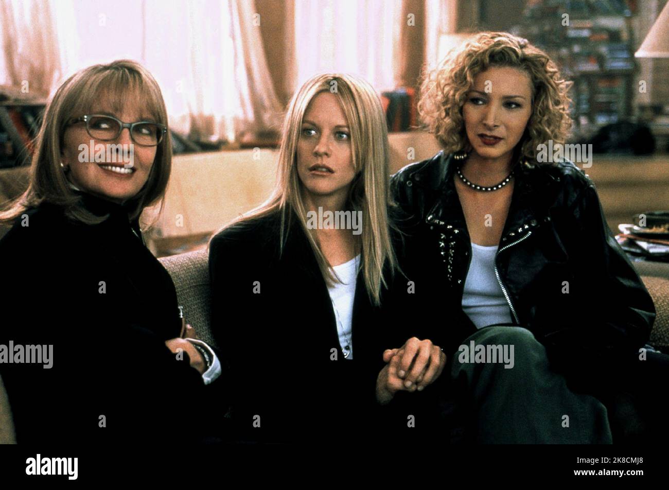 Diane Keaton, Meg Ryan & Lisa Kudrow Film: Hanging Up (2000) Characters: Georgia Mozell,Eve Mozell Marks & Maddy Mozell  Director: Diane Keaton 16 February 2000   **WARNING** This Photograph is for editorial use only and is the copyright of COLUMBIA PICTURES and/or the Photographer assigned by the Film or Production Company and can only be reproduced by publications in conjunction with the promotion of the above Film. A Mandatory Credit To COLUMBIA PICTURES is required. The Photographer should also be credited when known. No commercial use can be granted without written authority from the Film Stock Photo