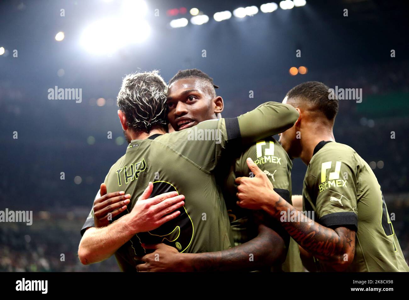 Rafael Leao of Ac Milan celebrates after scoring his team's third goal ...
