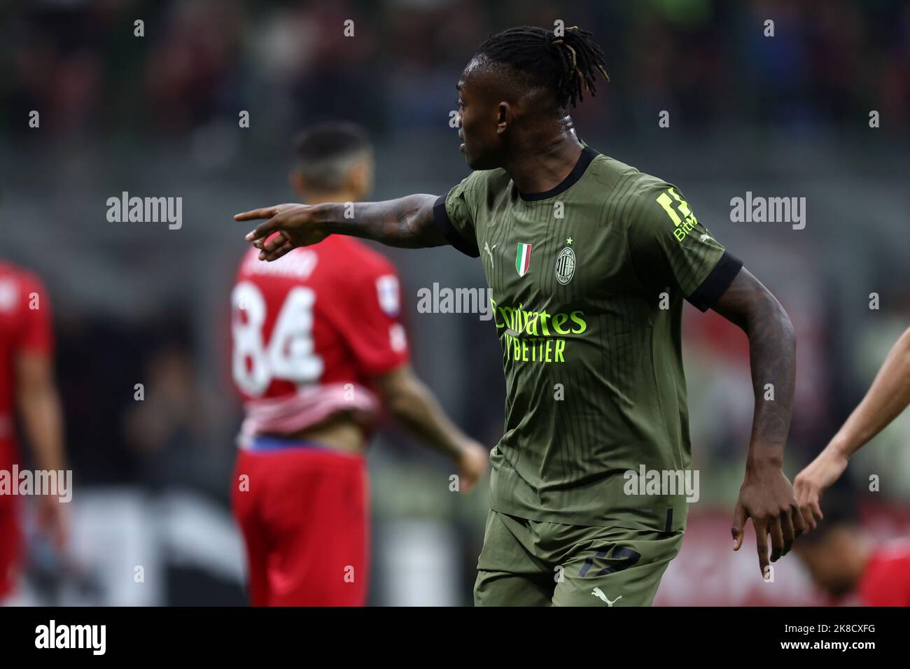 Rafael Leao of Ac Milan celebrates after scoring a goal during the ...