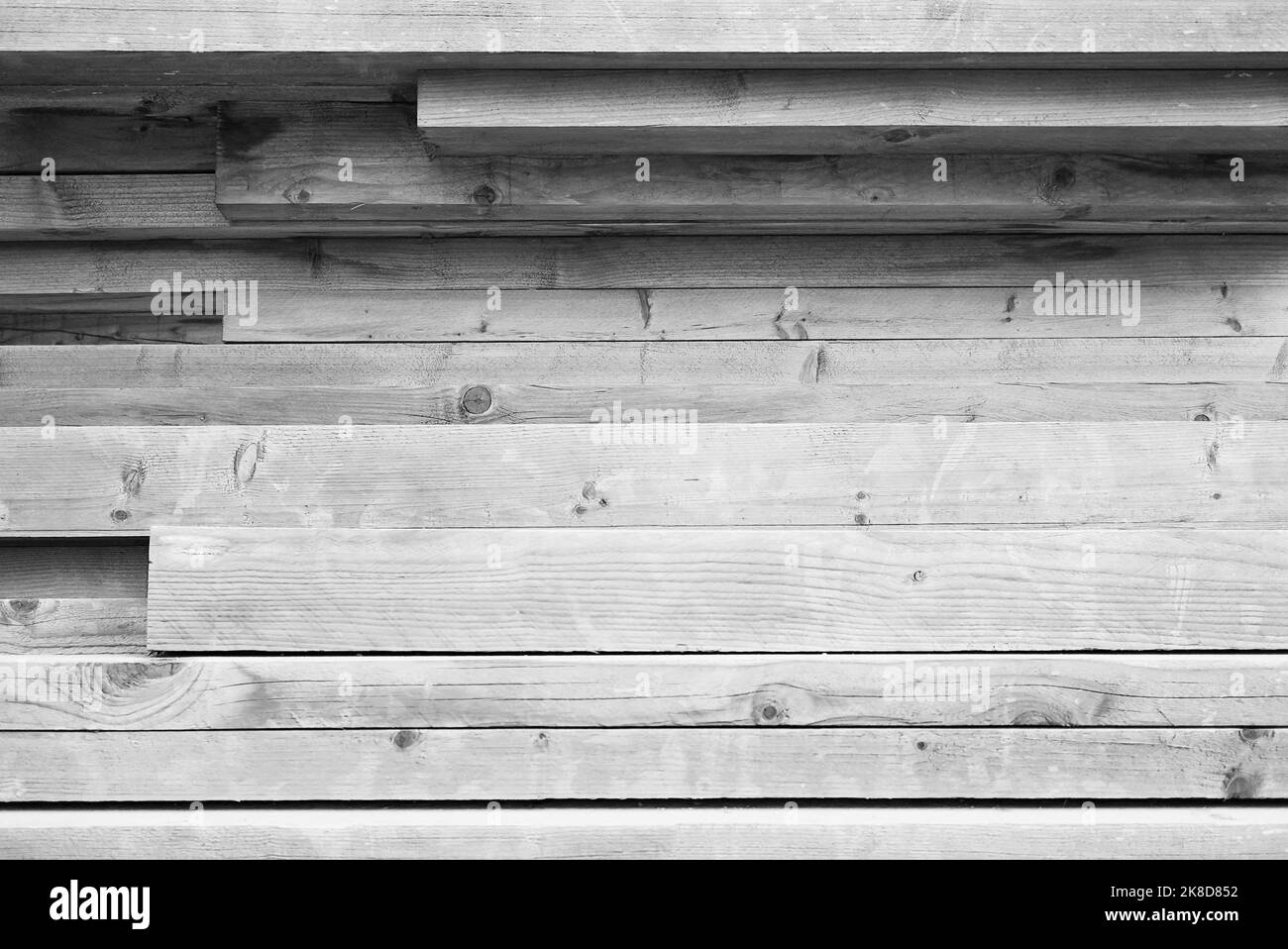 Wooden planks. Airdrying timber stack. Wood air drying. Timber. Lumber