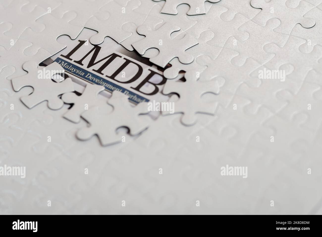 Illustrative editorial of 1MDB scandal concept - 1Malaysia Development Berhad criminal case-with copy space. Stock Photo