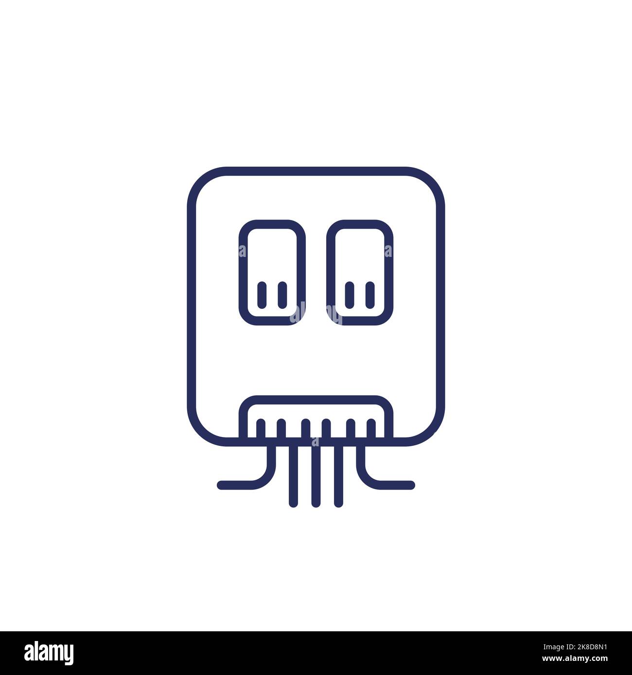 electric power box line icon on white Stock Vector