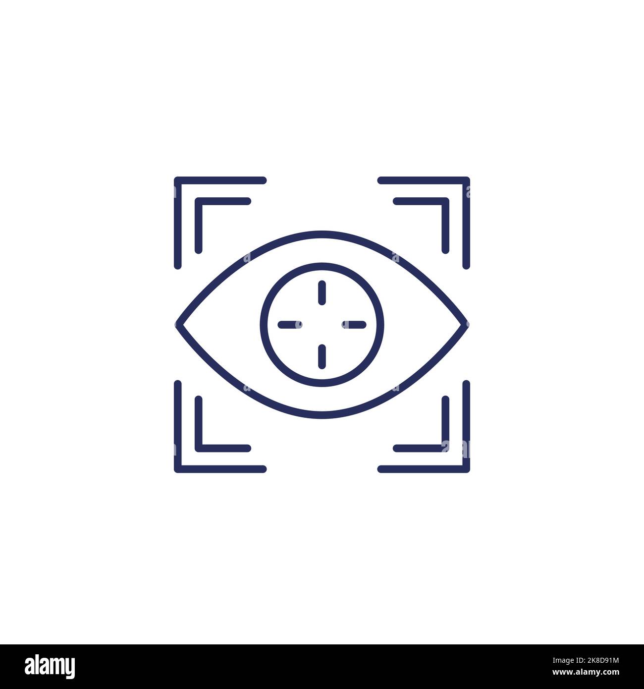 eye tracking line icon on white Stock Vector