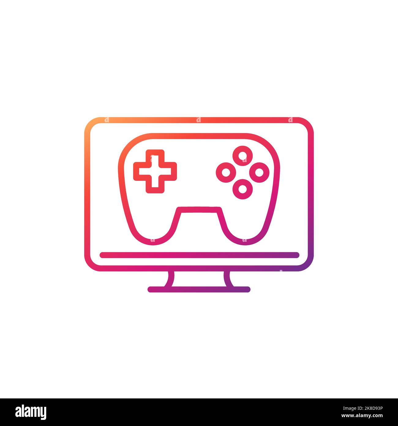 TV and gamepad line icon Stock Vector Image & Art - Alamy