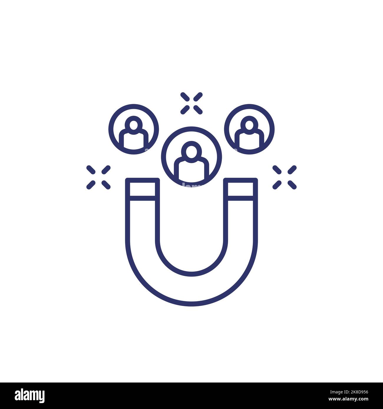 customer retention, attraction icon with a magnet Stock Vector