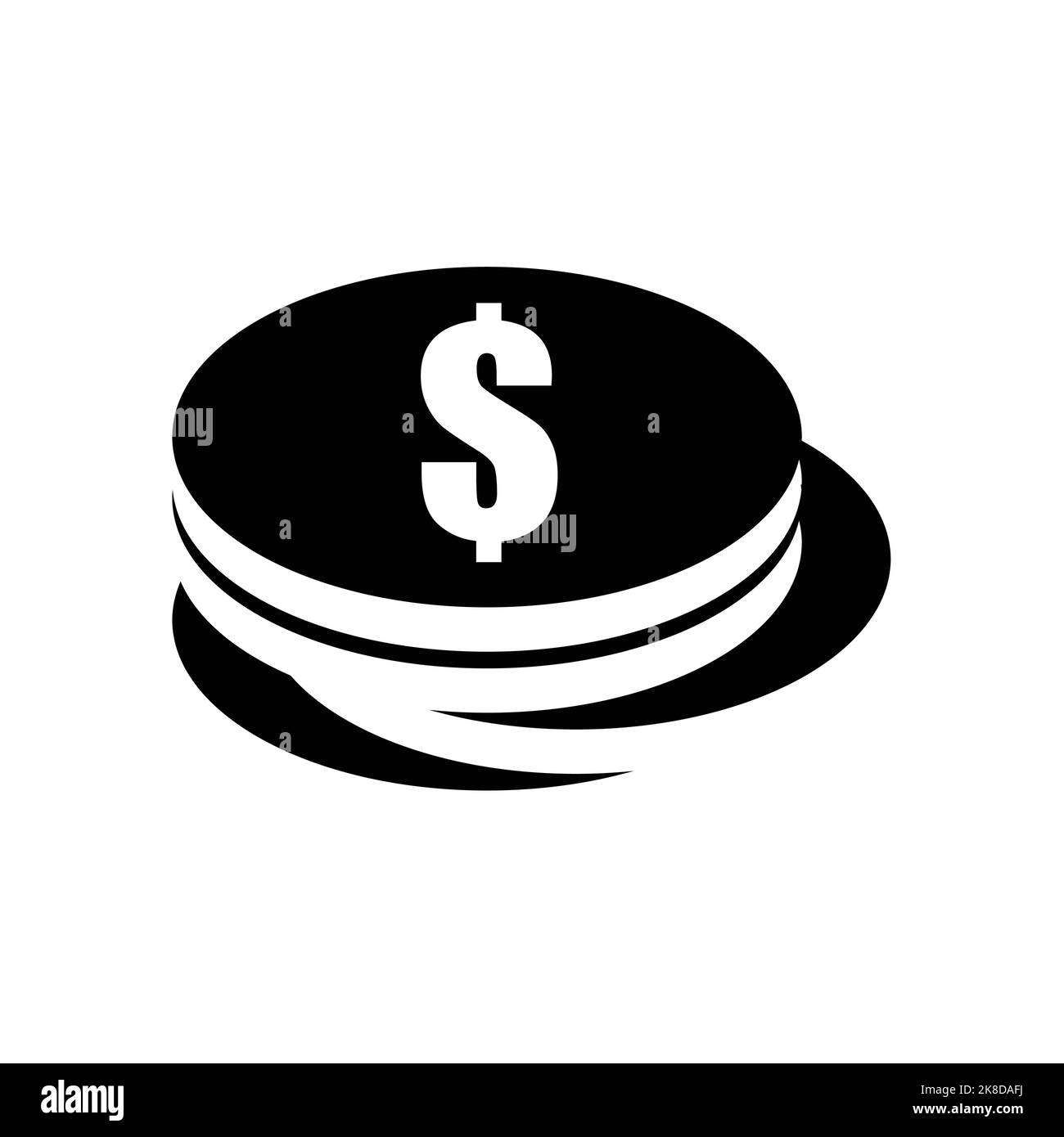 Coins icon with dollar sign vector illustration. Stock Vector
