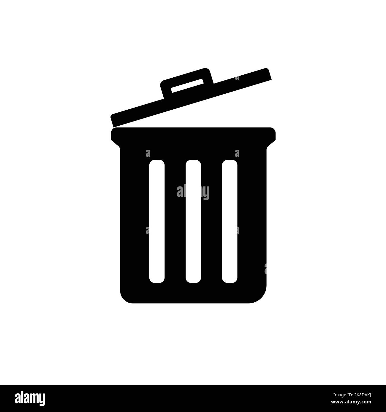 Trash can, Delete box icon Flat design vector illustration. Stock Vector