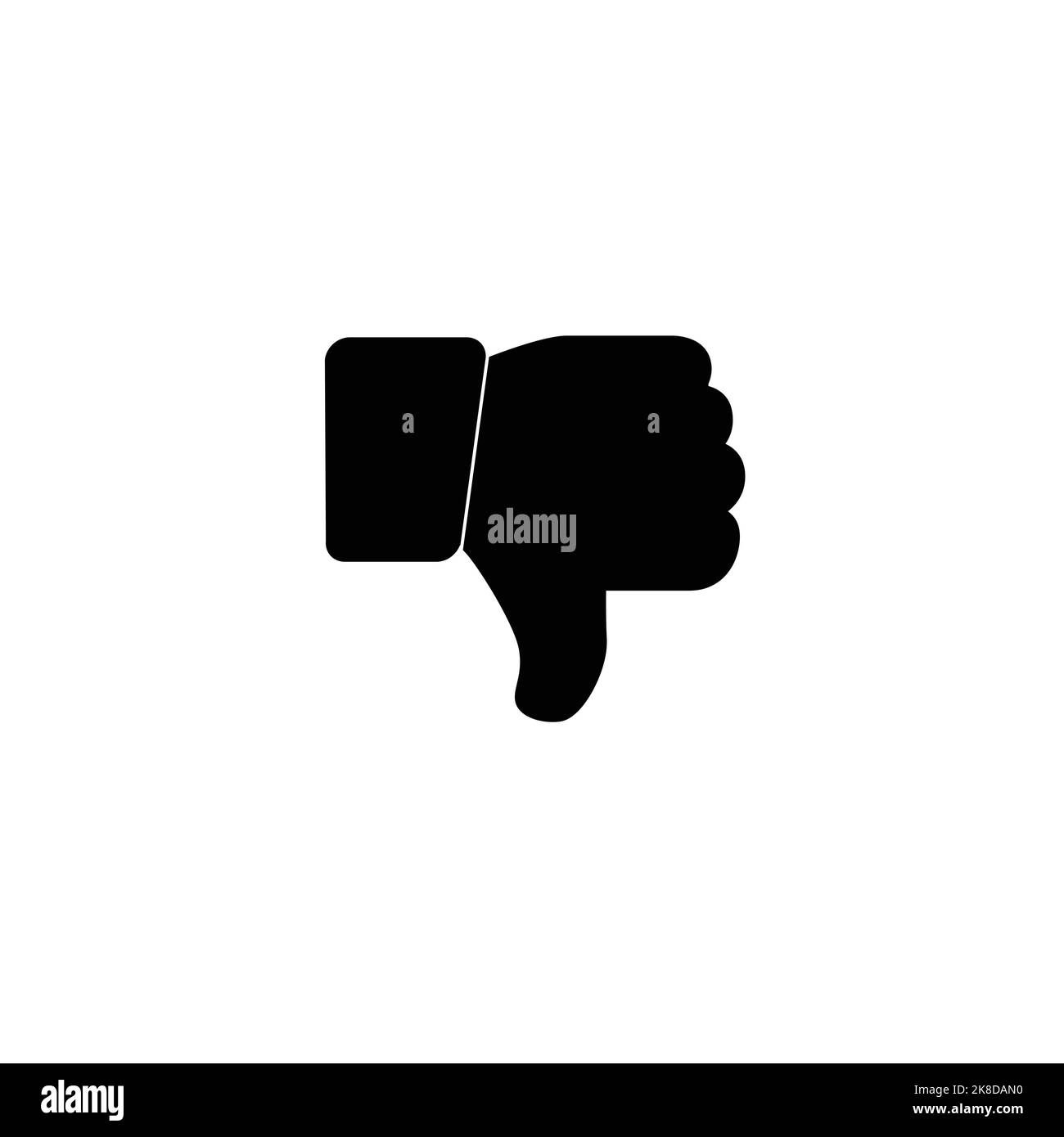 Thumb down, dislike icon vector illustration on white isolated background. Stock Vector