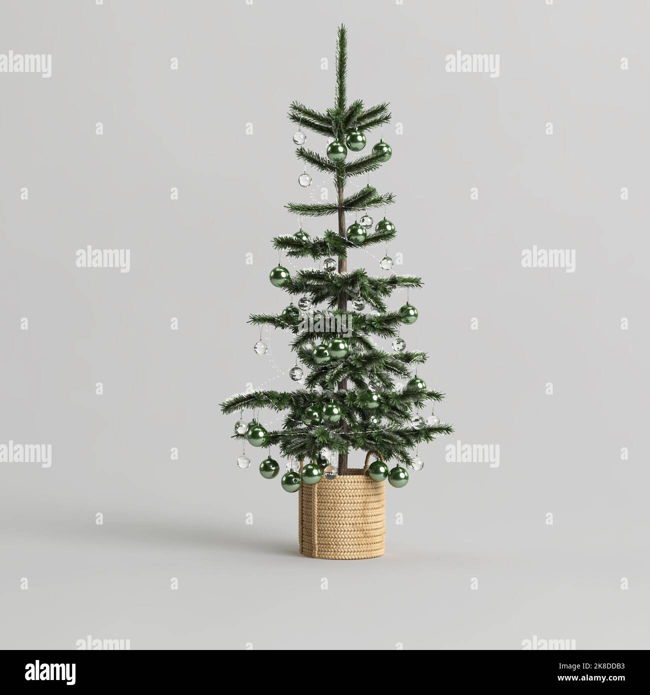 3d illustration of decoration pine tree christmas isolated on white ...