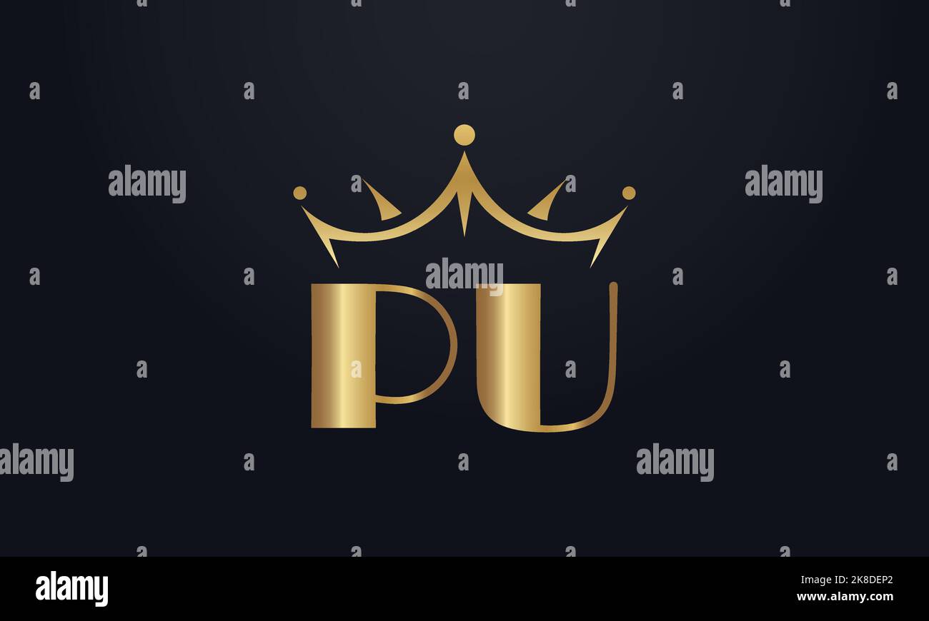 King crown logo design vector and extra bold queen symbol Stock Vector