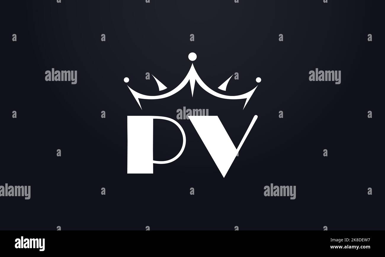 King crown logo design vector and extra bold queen symbol Stock Vector