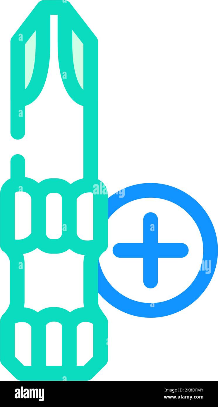 phillips head screwdriver bit color icon vector illustration Stock