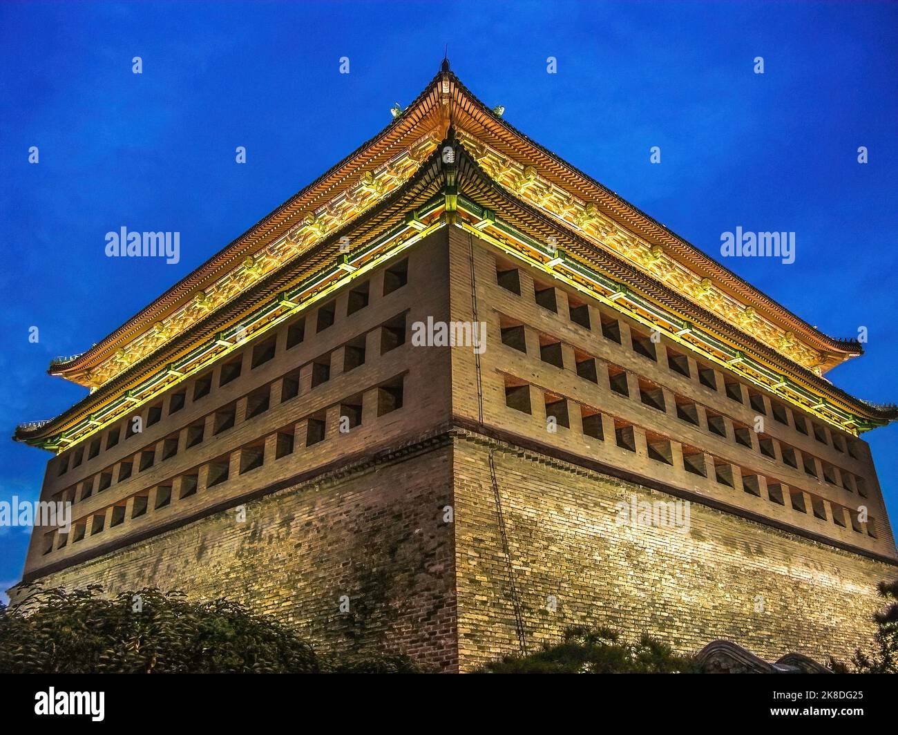 Southeast Corner Tower Dongbianmen Ming City Wall Ruins Park Beijing China 550 year old US marines went over tower in Boxer Rebellion Stock Photo