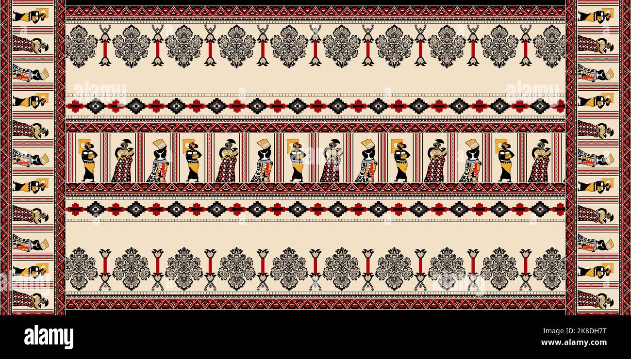 Indian Traditional Duppata Design For digital and Textile printing Stock Photo