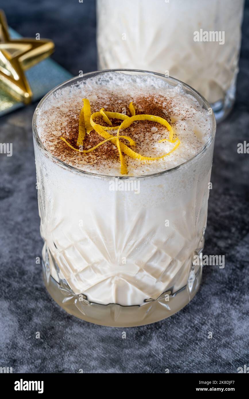 Classic eggnog traditional creamy Christmas cocktail Stock Photo Alamy
