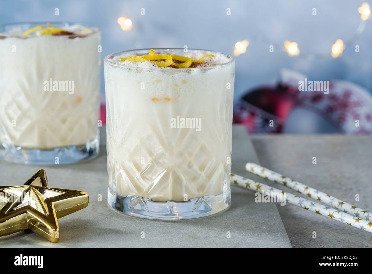 Classic eggnog traditional creamy Christmas cocktail Stock Photo Alamy