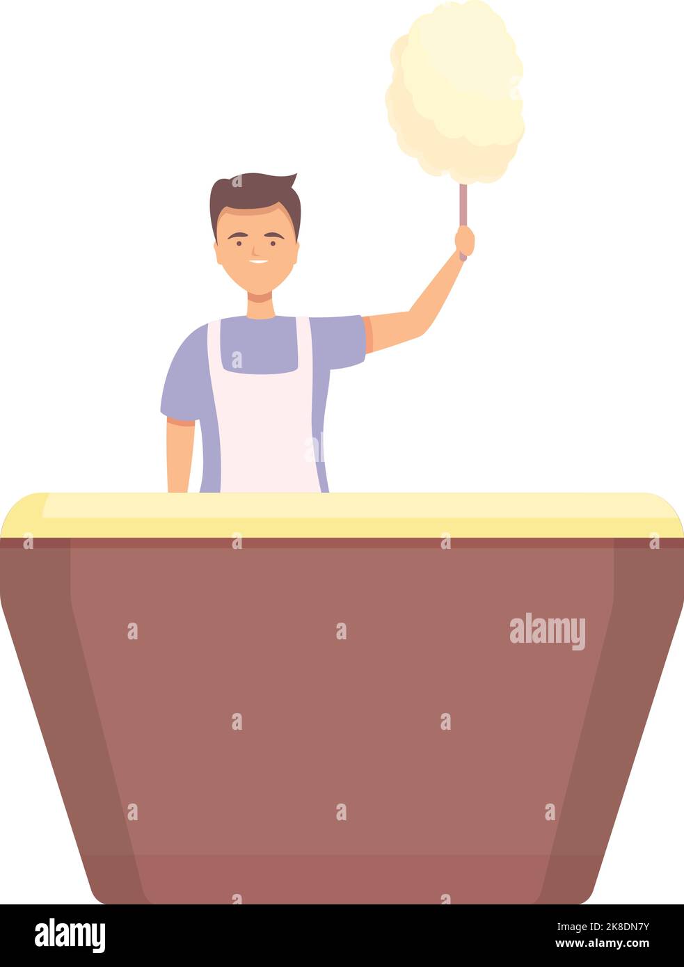 White cotton candy icon cartoon vector. Street machine. Stand shop ...