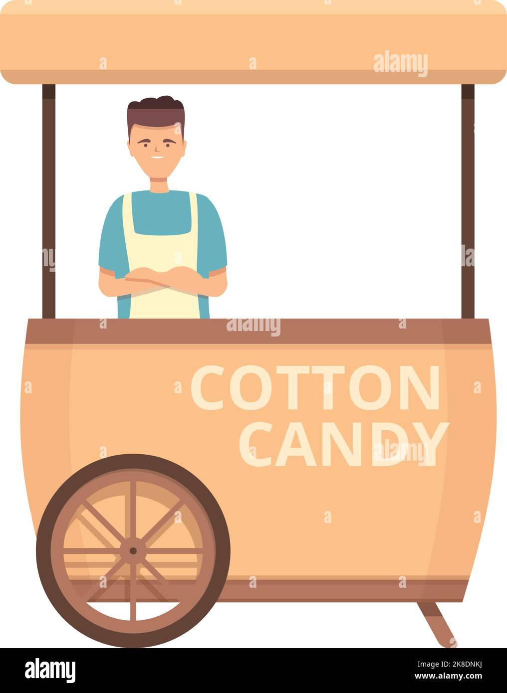 Fresh cotton candy icon cartoon vector. Cart food. Street truck Stock ...