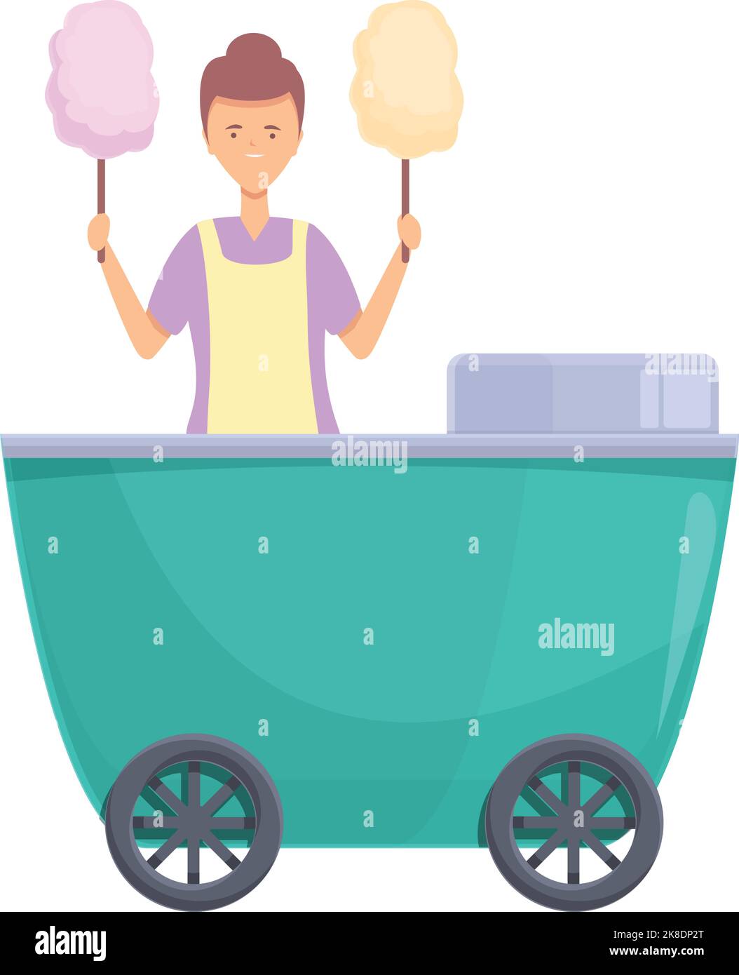 Cotton candy icon cartoon vector. Shop stand. Street truck Stock Vector ...