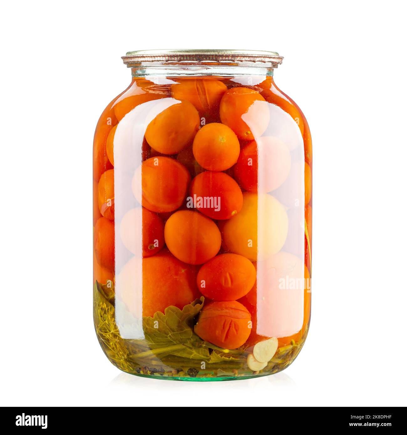 Jar of canned tomato , isolated on white background, full depth of