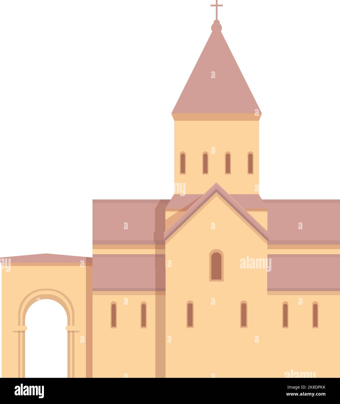 Armenia church icon cartoon vector. Monastery map. Travel country Stock Vector