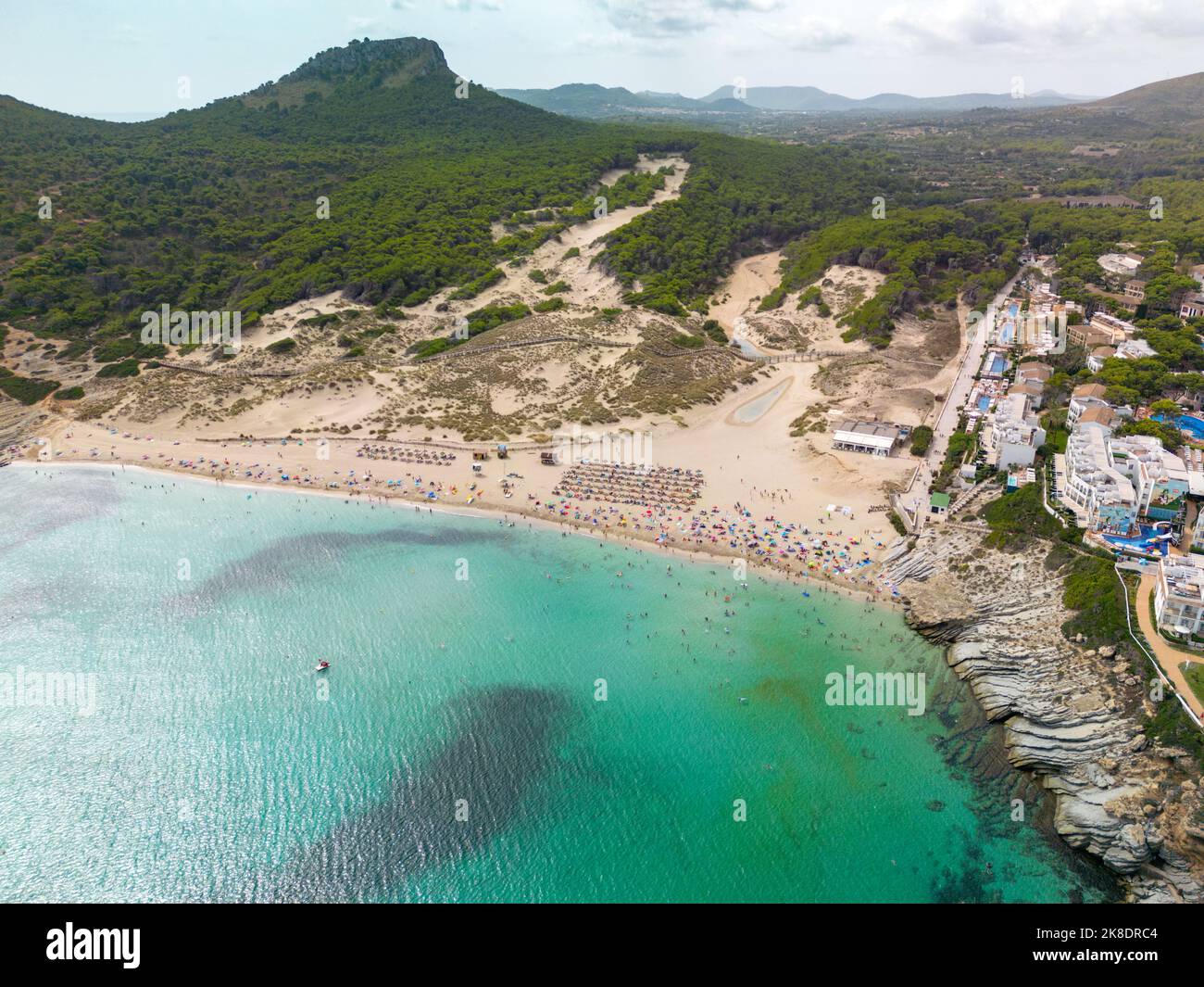 The beach of Cala Mesquida, on the north-east coast of Majorca, Mallorca, in September Stock Photo