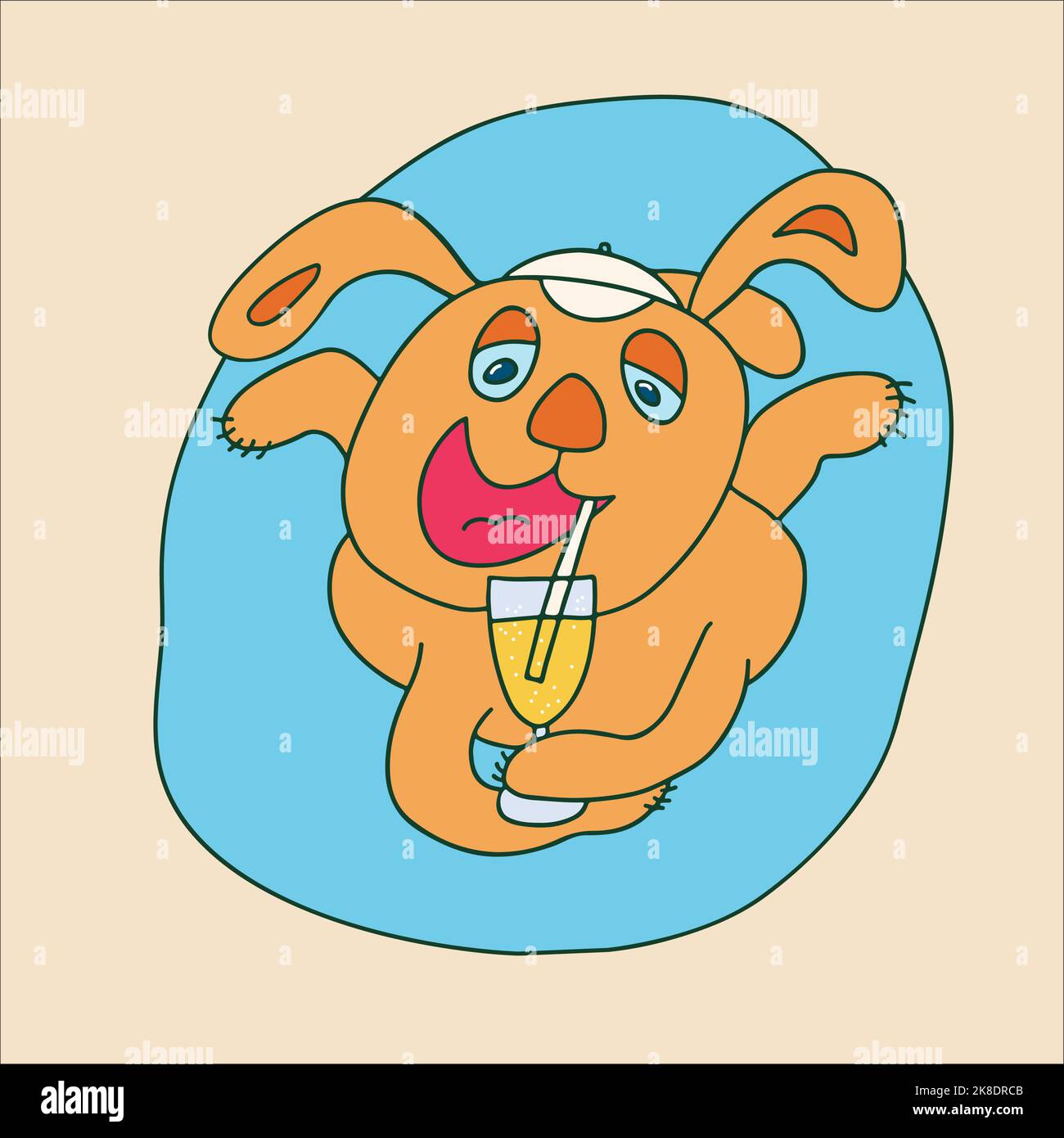 Dog sunbathing Stock Vector Images - Alamy