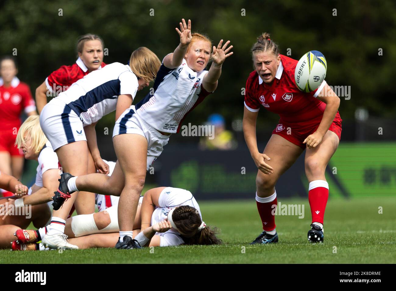 USA's Carly Waters during the Women's Rugby World Cup pool B match at Waitakere Stadium in Auckland, New Zealand. Picture date: Sunday October 23, 2022. Stock Photo