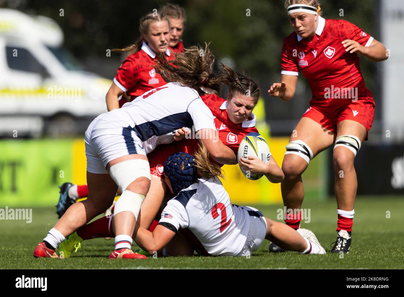 Canada's DaLeaka Menin during the Women's Rugby World Cup pool B match at Waitakere Stadium in Auckland, New Zealand. Picture date: Sunday October 23, 2022. Stock Photo